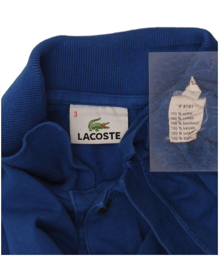 LACOSTE Mens Long Sleeve Polo Shirt Size 3 Small Blue Cotton