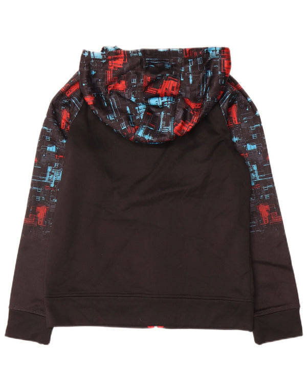 Puma Boys Zip Hoodie Sweater 14-15 Years Large Black Geometric Polyester