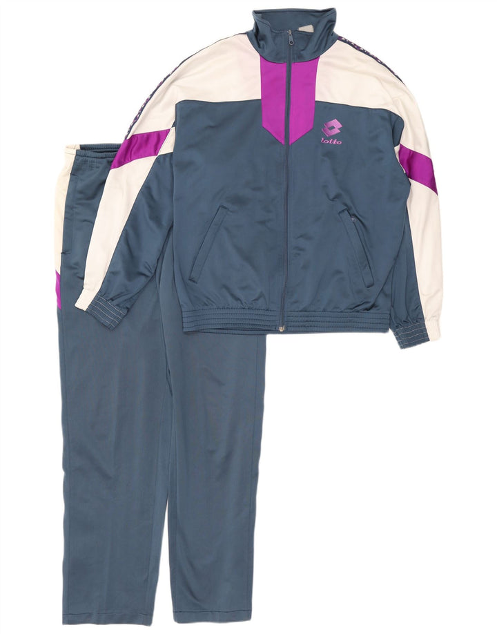 Lotto Mens Graphic Full Tracksuit Medium  Navy Blue Colourblock