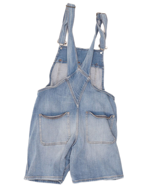 Fat Face Womens Dungarees Denim Shorts UK 10 Small W30 Blue Cotton