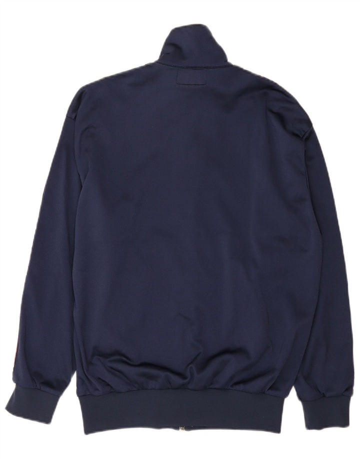 Asics Mens Graphic Tracksuit Top Jacket IT 46 Small Navy Blue Colourblock