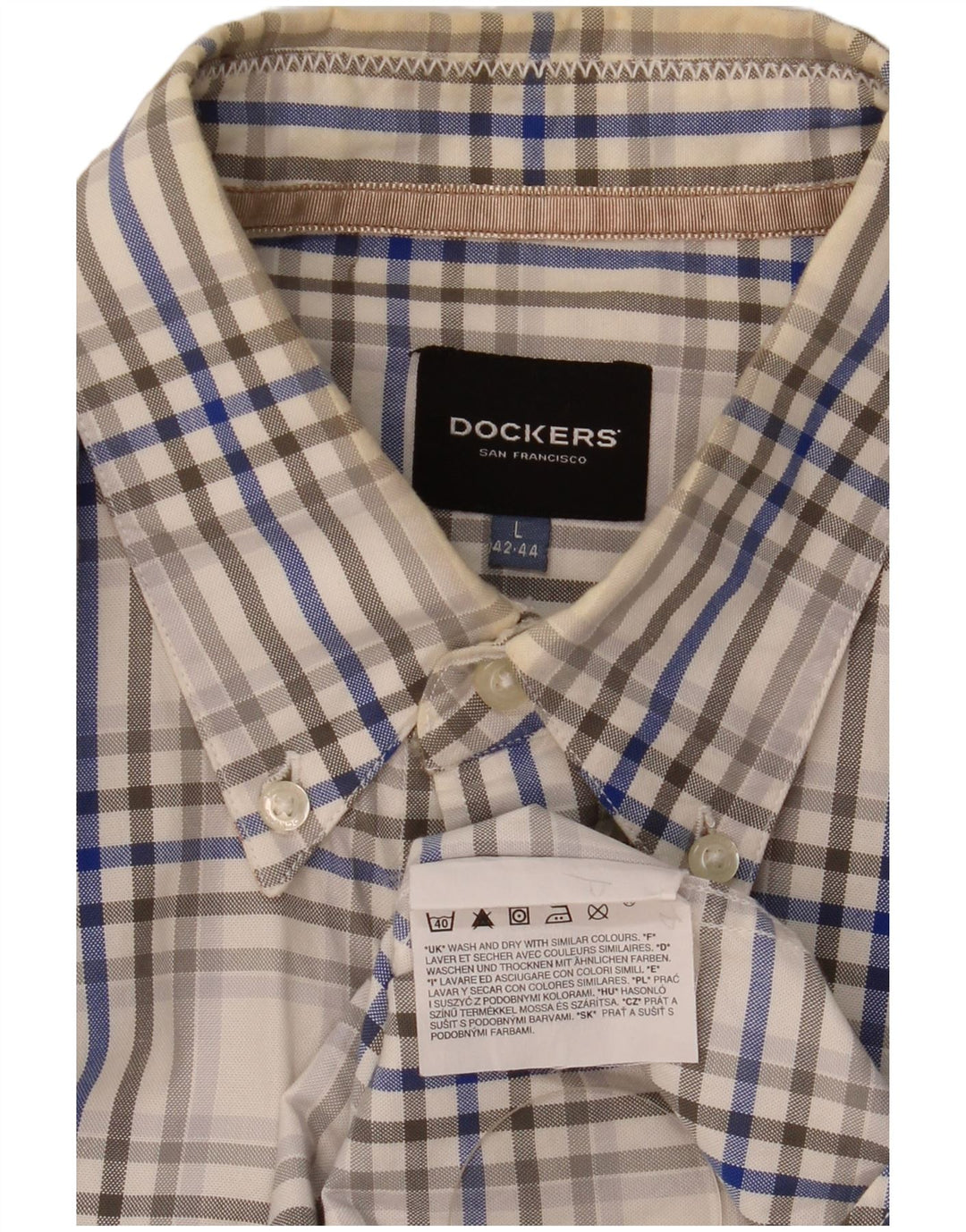 Dockers Mens Shirt Size 42/44 Large Multicoloured Check Cotton