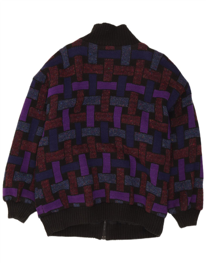 Jeffrey Brownleader Mens Reversible Jacket UK 40 Large Purple Geometric