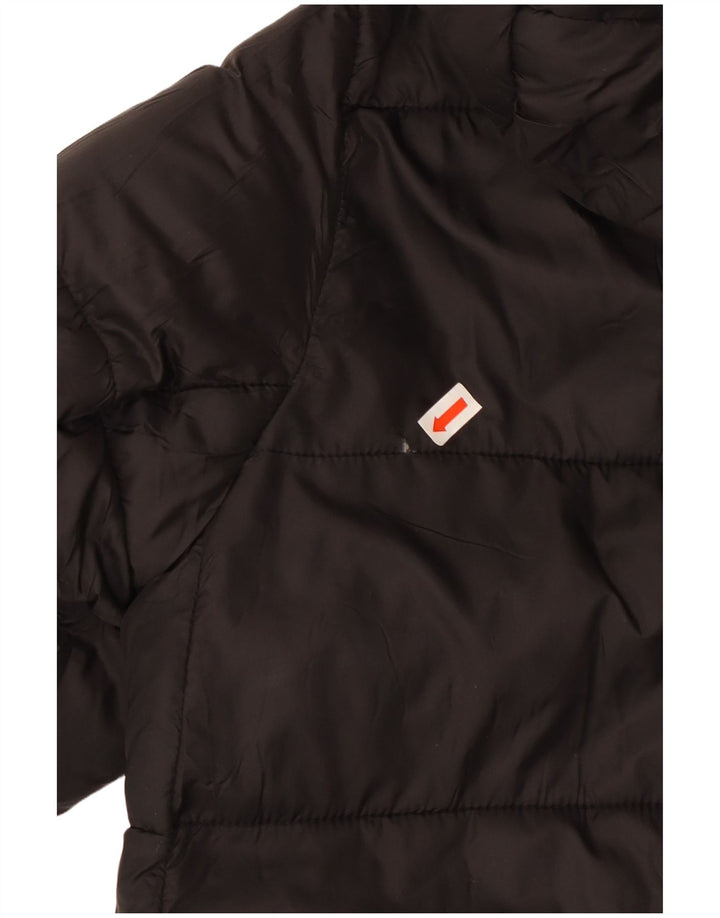 ZARA Womens Oversized Hooded Padded Coat UK 10 Small Black Polyester