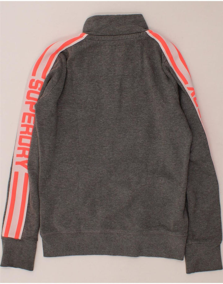 SUPERDRY Womens Graphic Tracksuit Top Jacket UK 8 Small Grey Colourblock Vintage Superdry and Second-Hand Superdry from Messina Hembry 