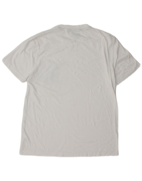 PENGUIN Mens T-Shirt Top Large White Spotted Cotton