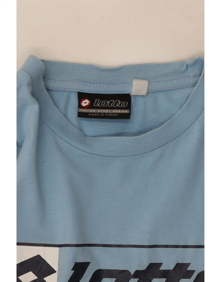 Lotto Mens Graphic T-Shirt Top Medium Blue Cotton