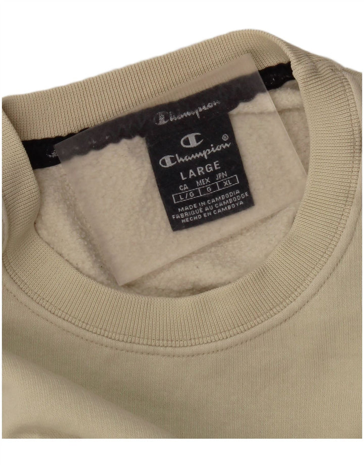 Champion Mens Sweatshirt Jumper Large Beige