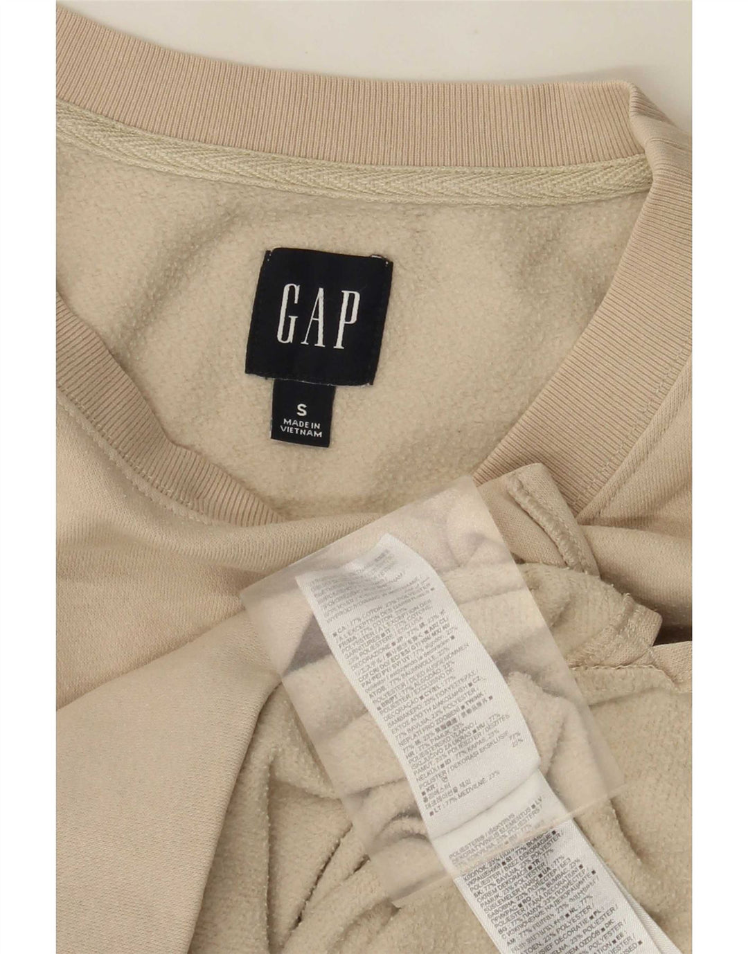 Gap Womens Oversized Sweatshirt Jumper UK 10 Small Beige Cotton