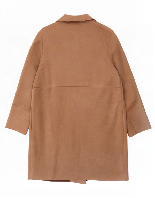 Zara Womens Open Overcoat UK 18 XL Brown Polyester