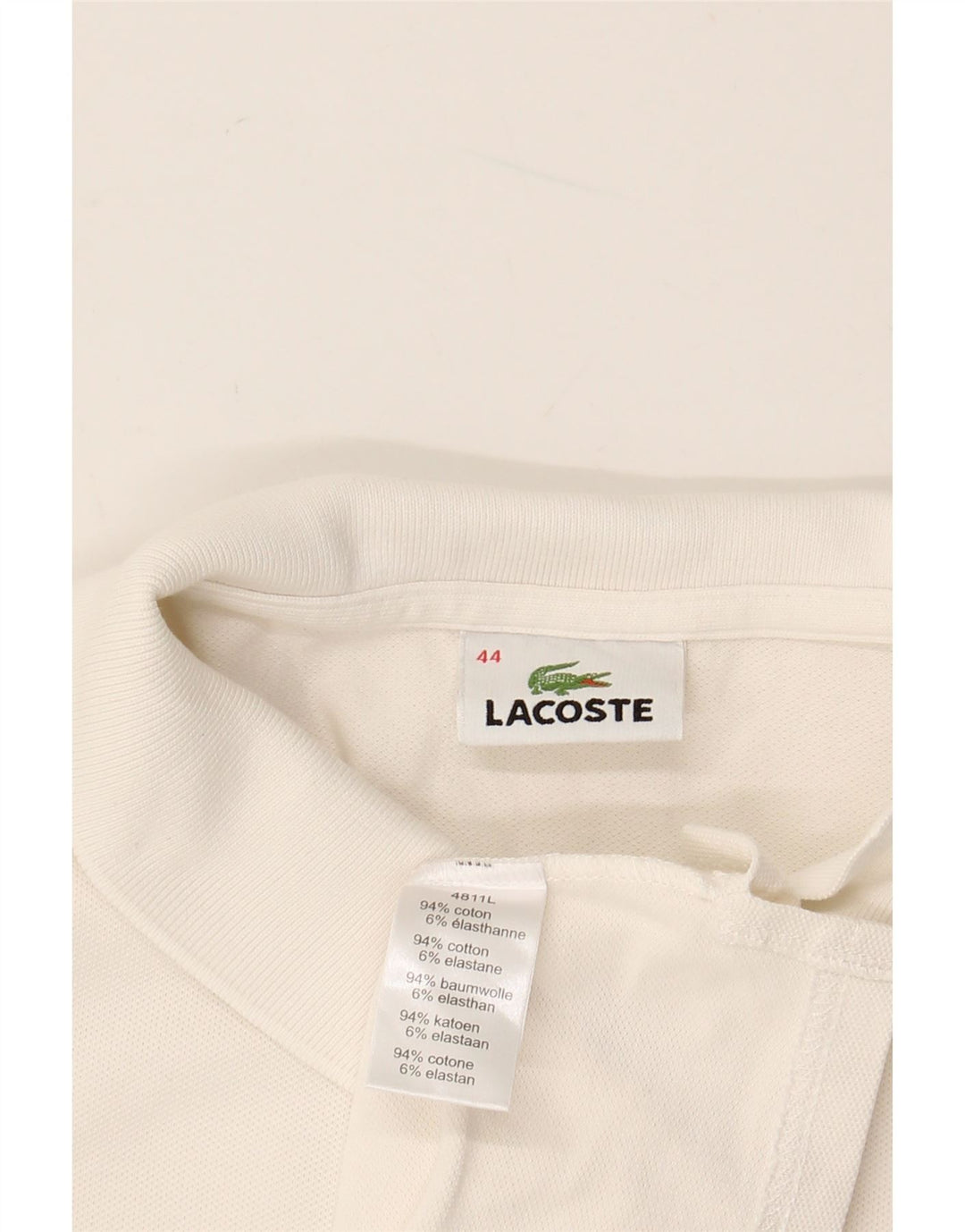 LACOSTE Womens Polo Shirt Size 44 Large White Cotton