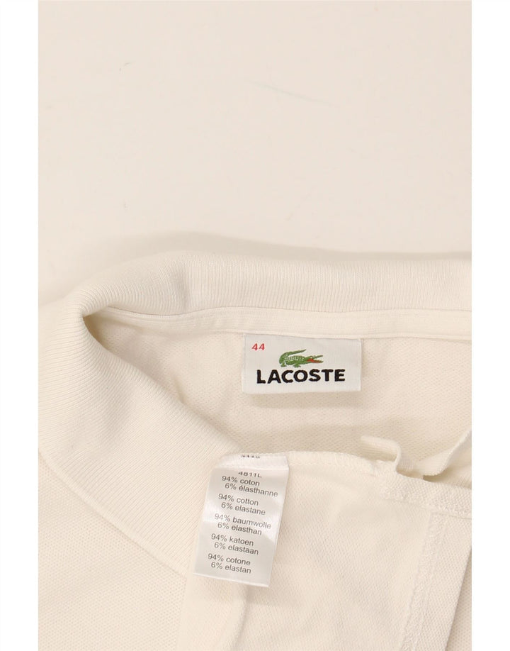 LACOSTE Womens Polo Shirt Size 44 Large White Cotton