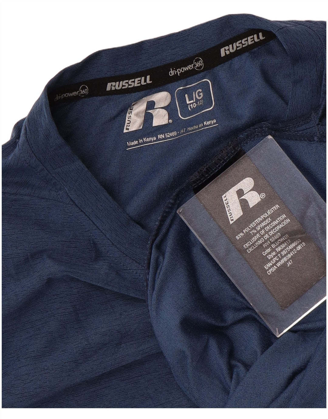 Russell Athletic Boys Dri-Power Top Long Sleeve 10-11 Years Large Navy Blue