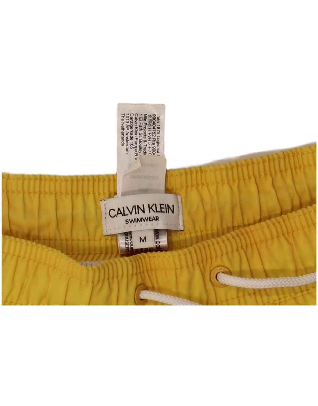 CALVIN KLEIN Mens Graphic Swimming Shorts Medium Yellow Colourblock