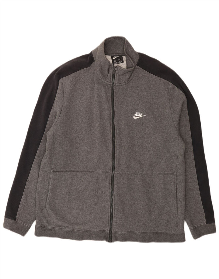 Nike Mens Tracksuit Top Jacket 2XL Grey Cotton