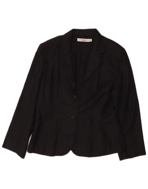 Inwear Womens 2 Button Blazer Jacket UK 14 Large Black Acetate