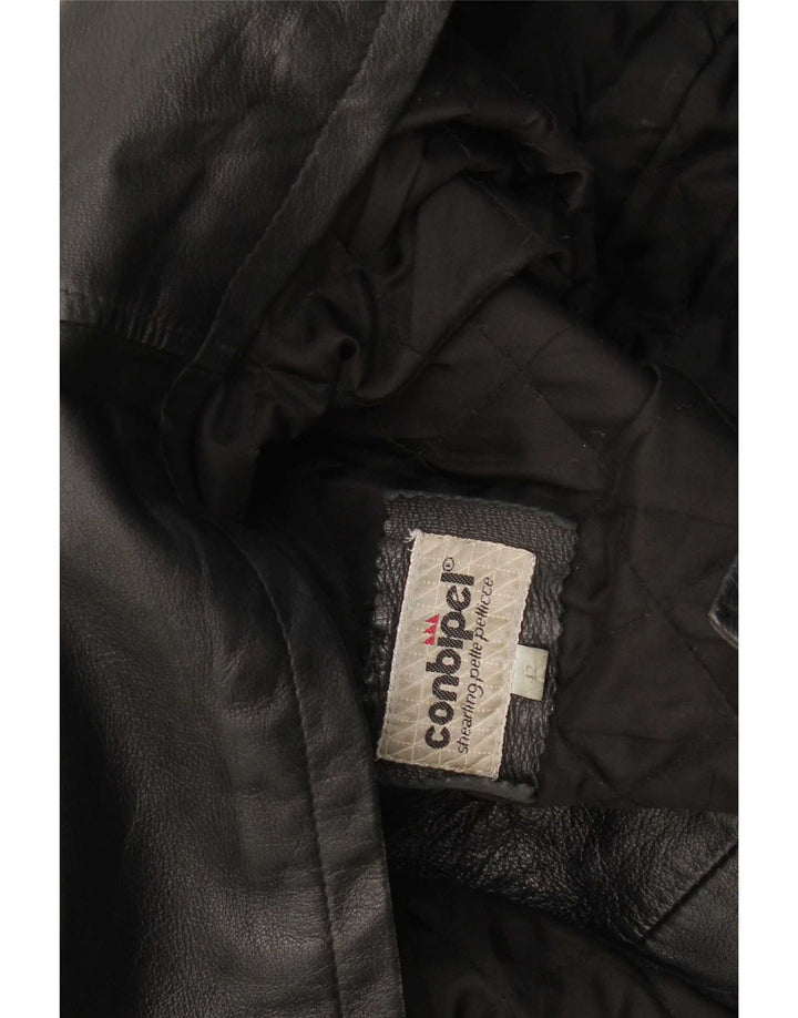 Conbipel Womens Loose Fit Leather Jacket IT 42 Medium Black