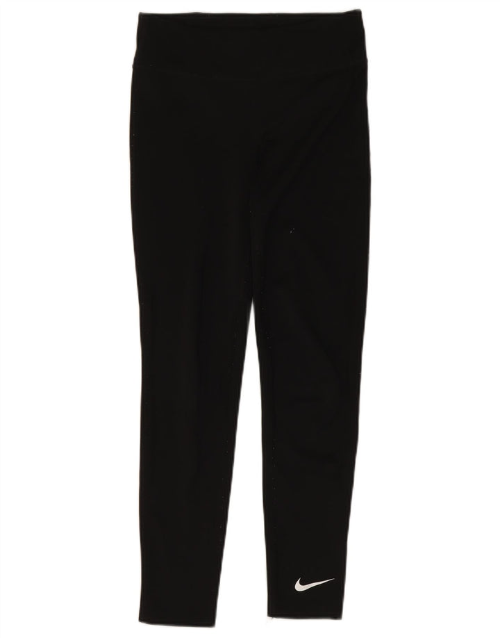 Nike Womens Dri Fit Leggings UK 14 Large  Black Polyester