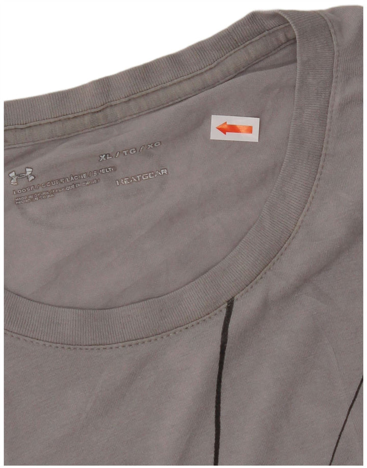 UNDER ARMOUR Mens Heat Gear Graphic T-Shirt Top XL Grey