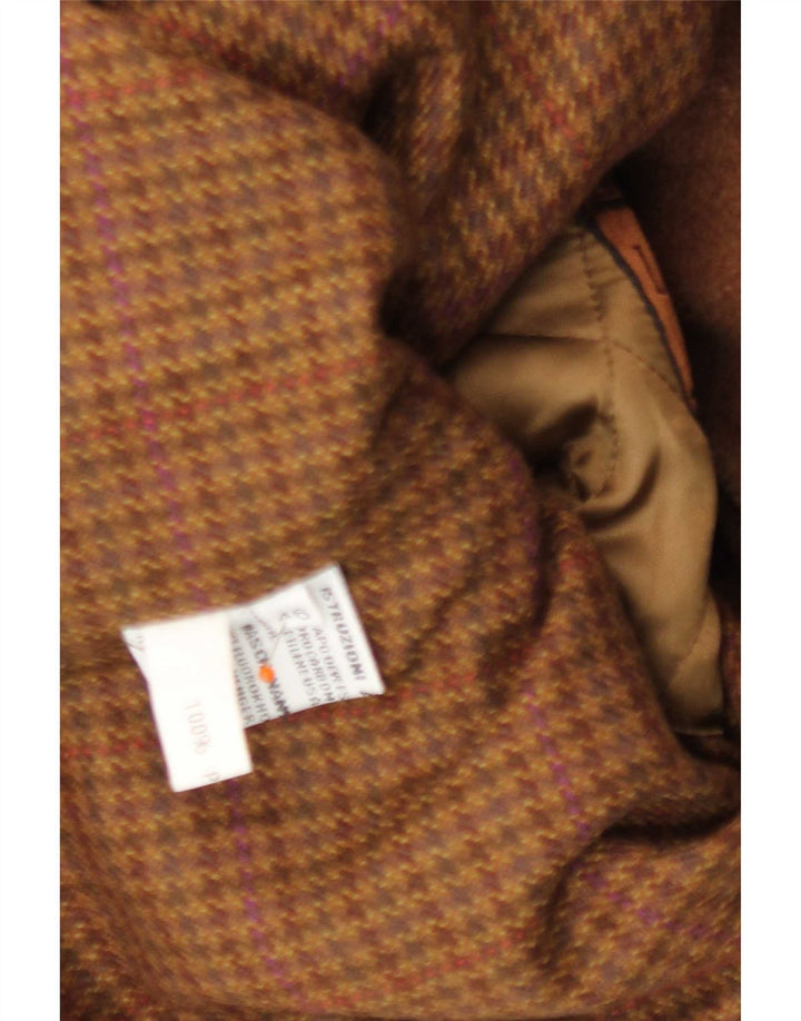 Longhi Mens Hooded Duffle Coat IT 46 Small Beige Wool