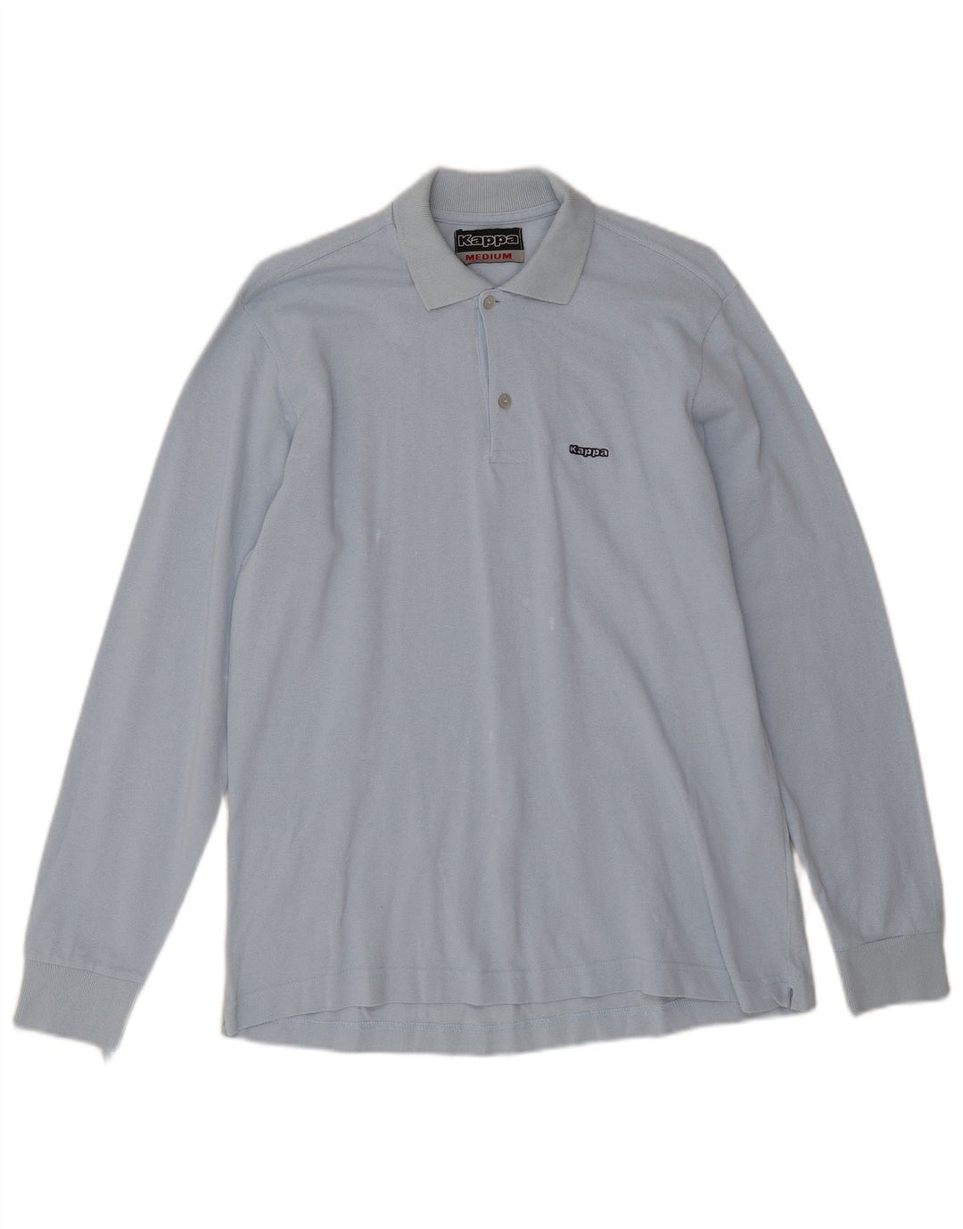 Kappa Mens Long Sleeve Polo Shirt Medium Blue Cotton