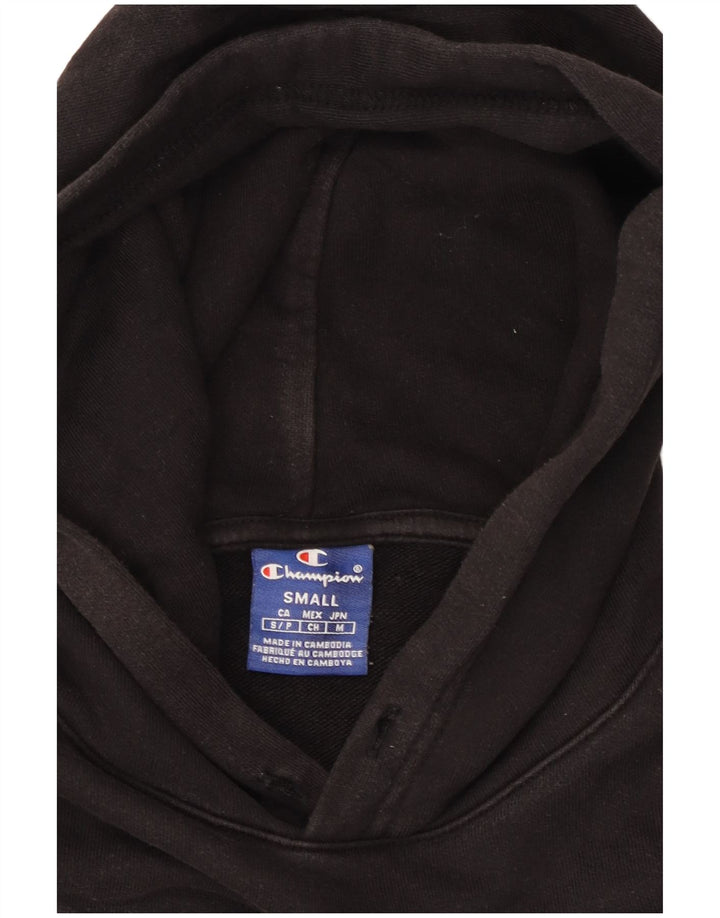 CHAMPION Mens Graphic Hoodie Jumper Small Black