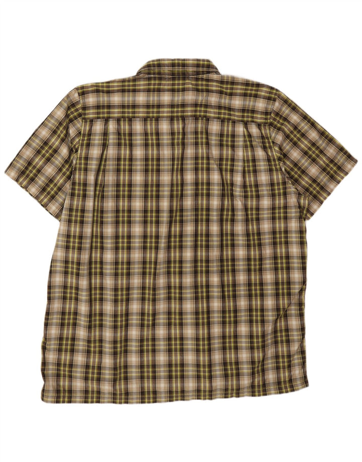 The North Face Mens Short Sleeve Shirt 2XL Brown Check Nylon