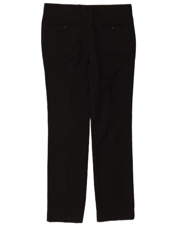 Zara Mens Slim Suit Trousers EU 44 Large W34 L34 Black Polyester