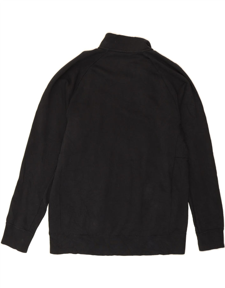 NIKE Mens Zip Neck Sweatshirt Jumper Large Black Cotton Vintage Nike and Second-Hand Nike from Messina Hembry 