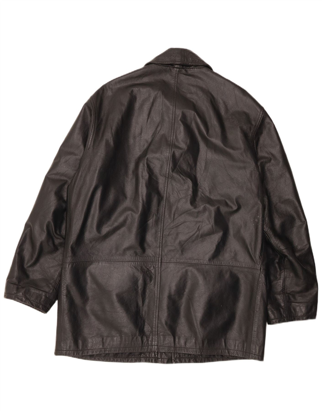 VINTAGE Mens Leather Jacket IT 50 Large Black Leather