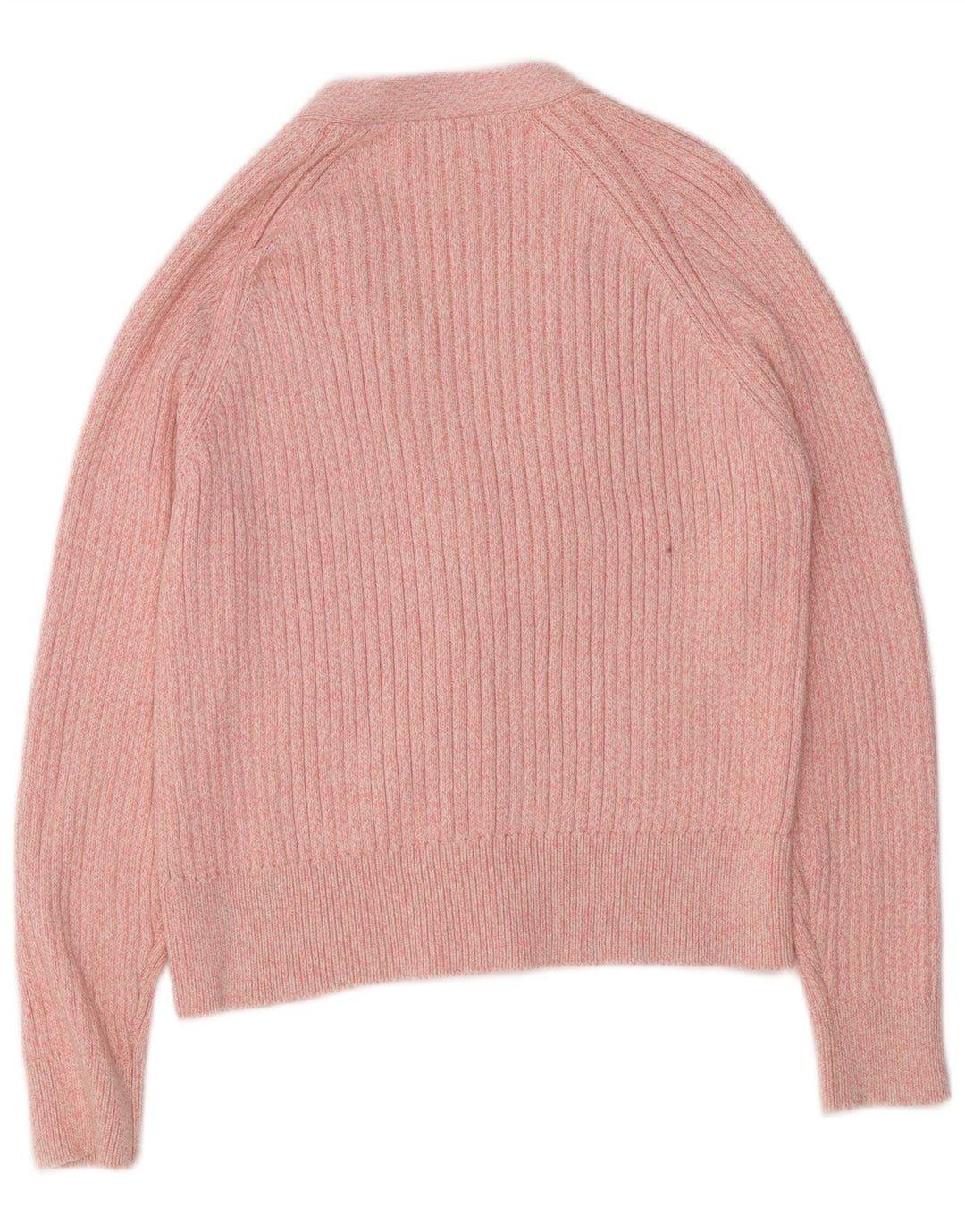 MARKS & SPENCER Womens Cardigan Sweater UK 16 Large Pink Flecked Cotton