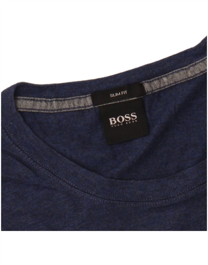 Hugo Boss Mens Slim Fit T-Shirt Top Medium Navy Blue Cotton
