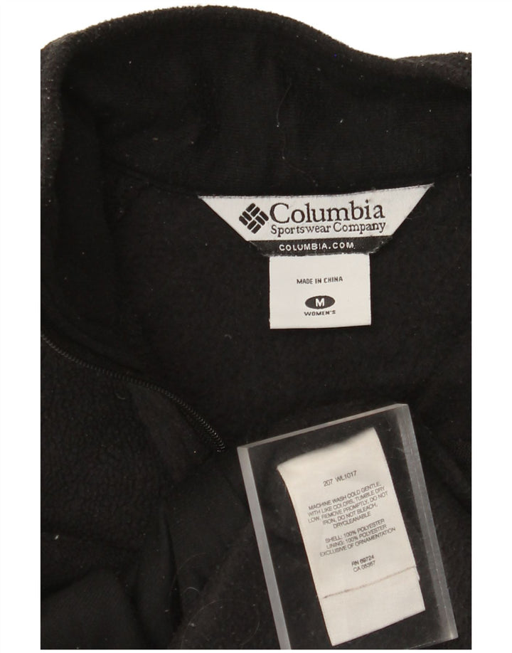 COLUMBIA Womens Fleece Gilet UK 14 Medium Black Polyester