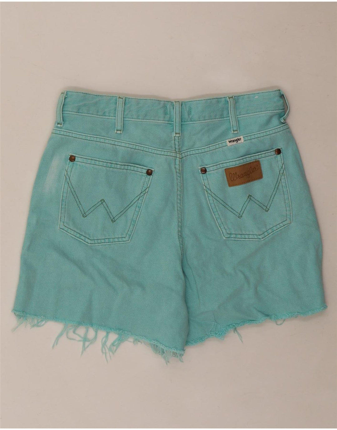 WRANGLER Womens Denim Shorts W28 Medium Turquoise Cotton