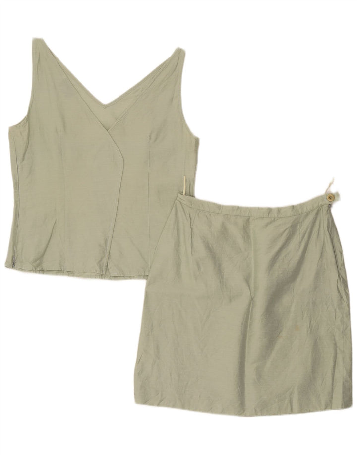 Max & Co. Womens 2 Piece Skirt Set IT 42 Medium W30 Green Linen