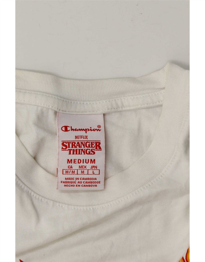 Champion Mens Stranger Things Graphic T-Shirt Top Medium White
