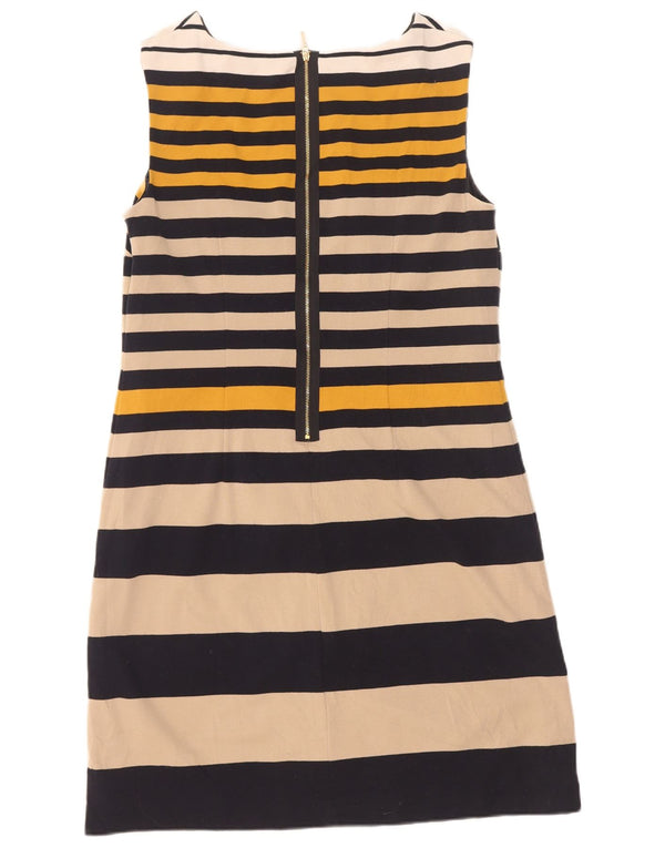 Marks & Spencer Womens Sheath Dress UK 14 Medium Navy Blue Striped