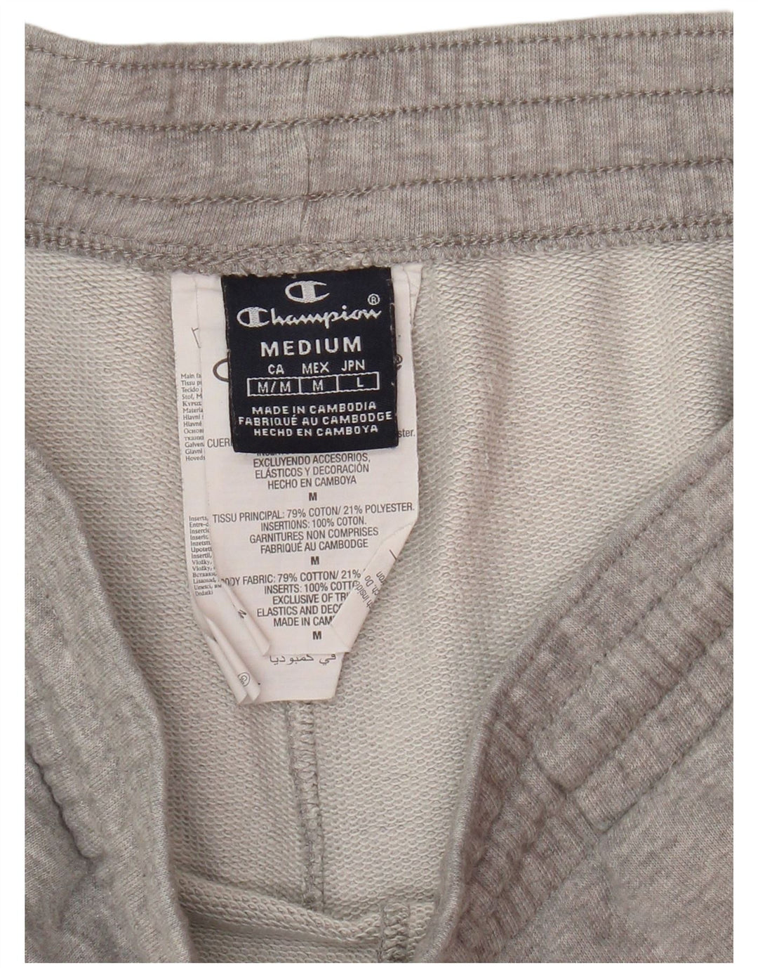CHAMPION Mens Graphic Sport Shorts Medium  Grey Cotton