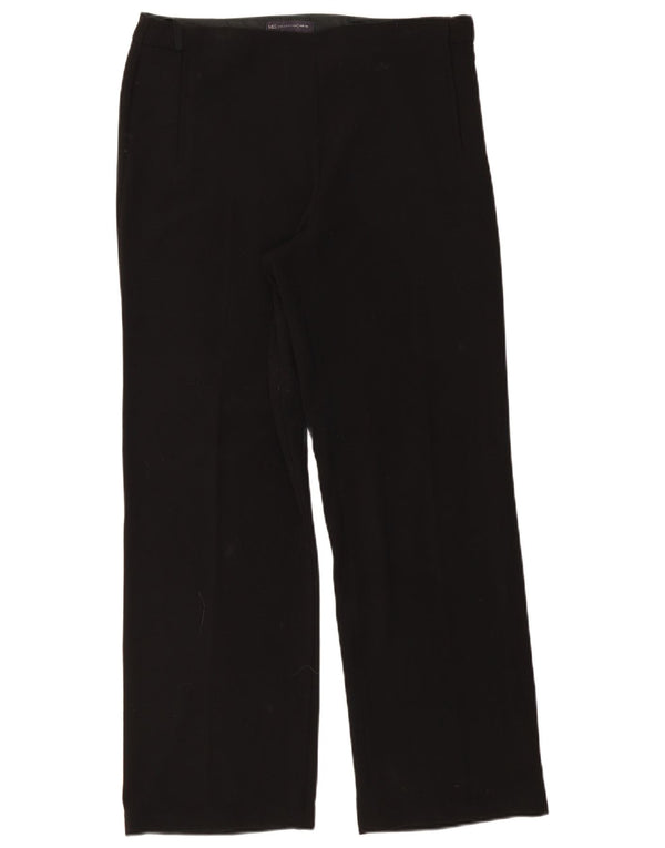 Marks & Spencer Womens Wide Leg Casual Trousers UK 14 Large W32 L30 Black