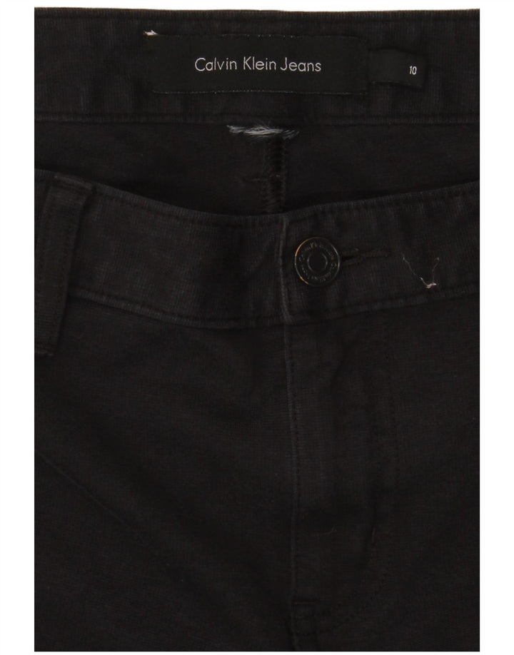 CALVIN KLEIN Womens Straight Casual Trousers US 10 Medium W30 L28 Black