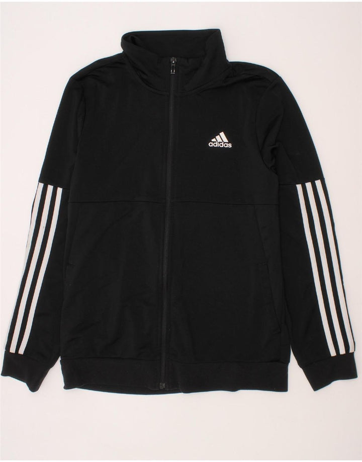 ADIDAS Boys Tracksuit Top Jacket 13-14 Years Black Polyester Vintage Adidas and Second-Hand Adidas from Messina Hembry 
