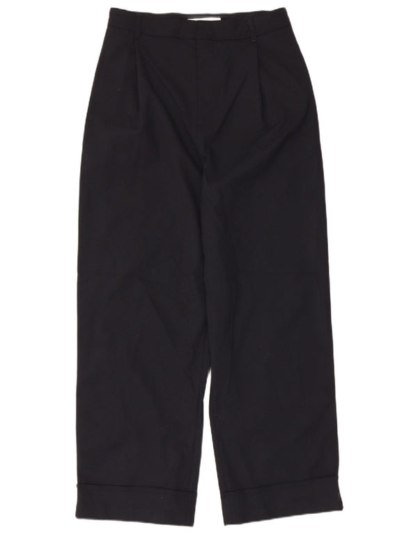 ZARA Womens High Waist Pegged Chino Trousers Small W26 L27 Navy Blue