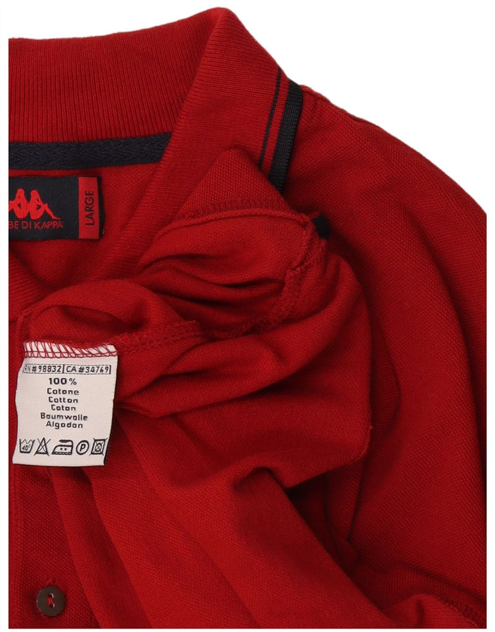 Kappa Mens Polo Shirt Large Red Cotton