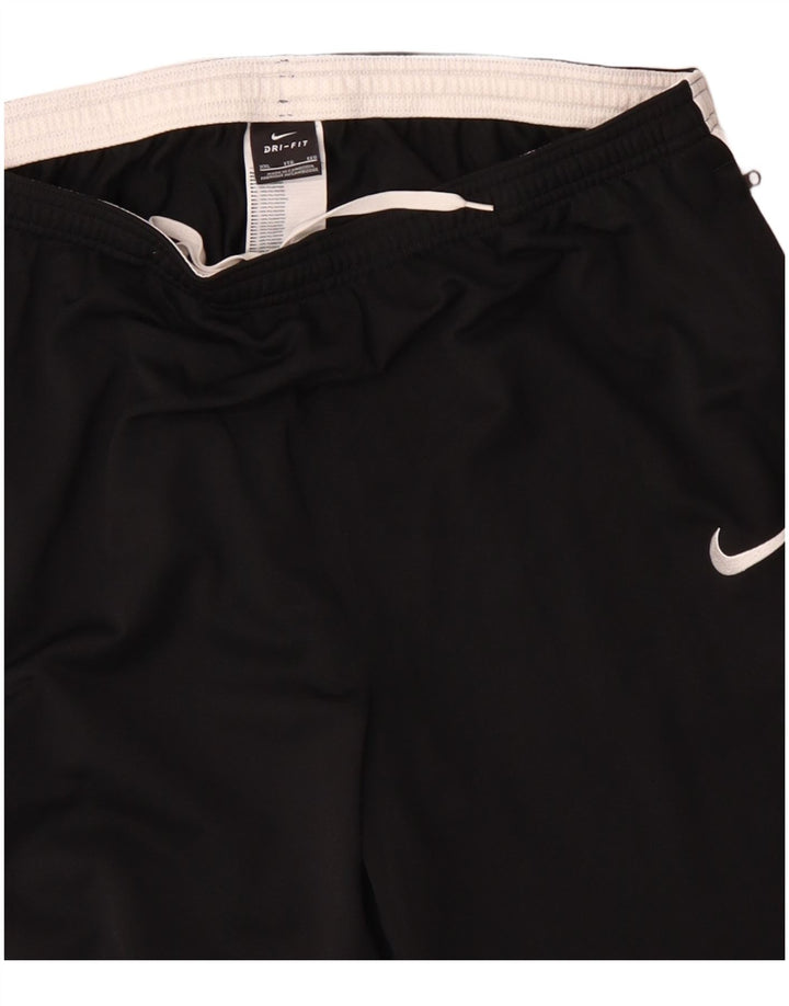 NIKE Mens Dri Fit Tracksuit Trousers 2XL Black Colourblock Polyester