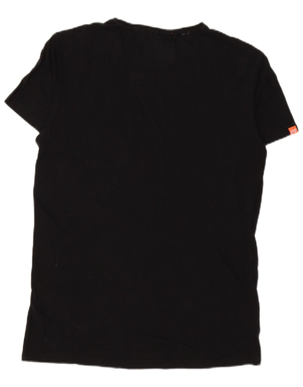 SUPERDRY Mens T-Shirt Top Medium Black Cotton