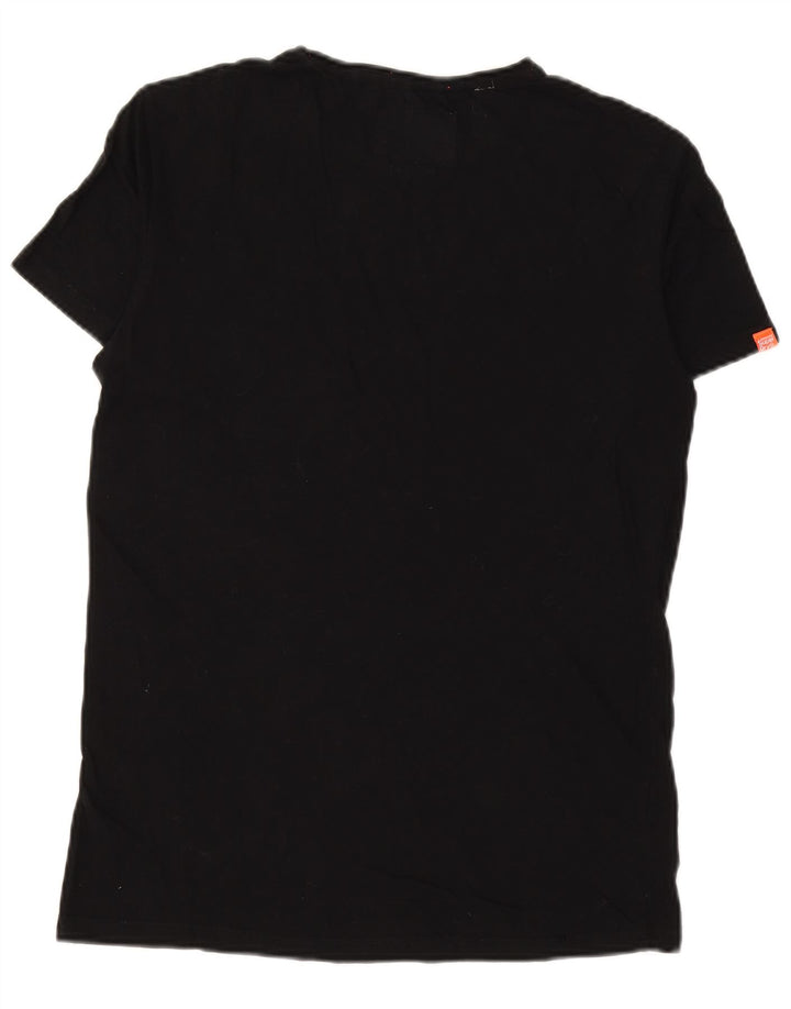 SUPERDRY Mens T-Shirt Top Medium Black Cotton