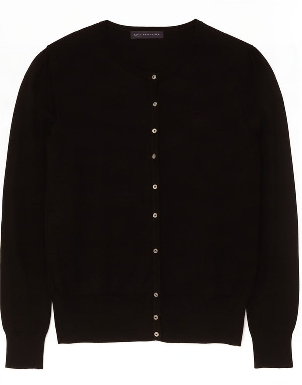 Marks & Spencer Womens Cardigan Sweater UK 10 Small Black Viscose