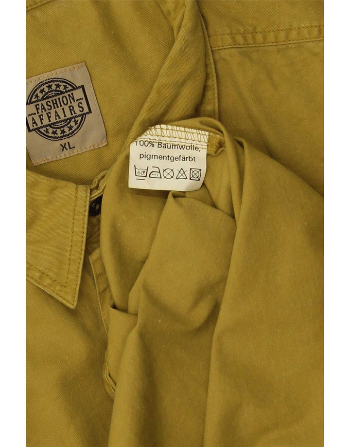 Vintage Mens Shirt XL Yellow Cotton