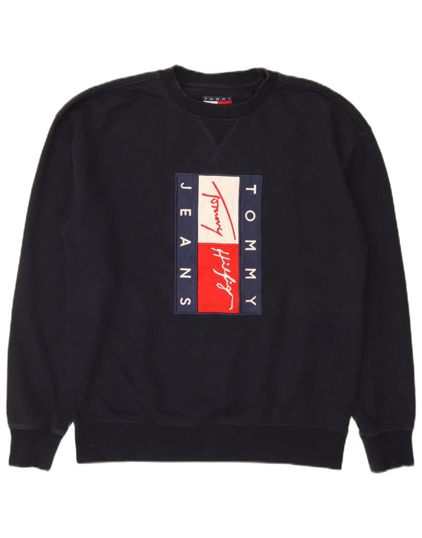 Tommy Hilfiger Mens Graphic Sweatshirt Jumper XS Navy Blue Cotton