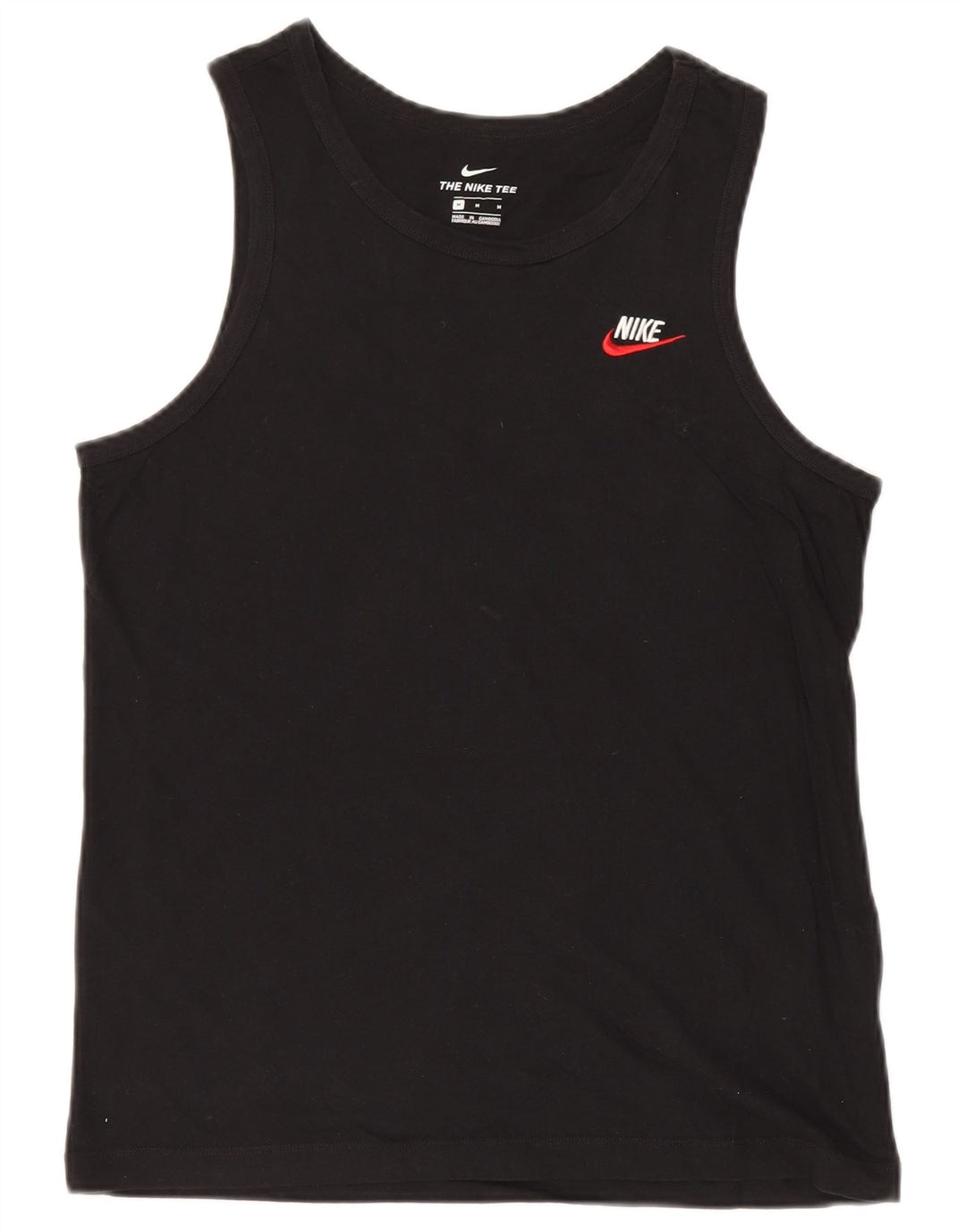 NIKE Mens Vest Top Medium Black Cotton
